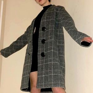 Authentic Balenciaga wool and leather coat